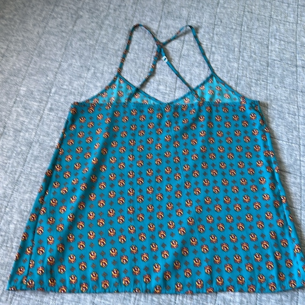 HOLLISTER 90s Boho Floral Print Strappy Racerback Top | S - Picture 3 of 8